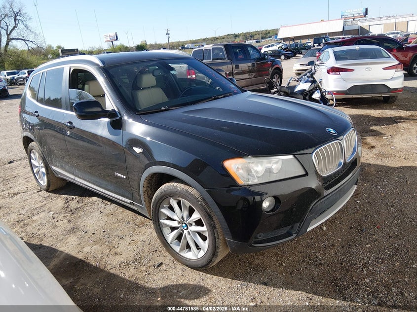 2013 BMW X3 VIN 5UXWX9C57D0A19167 IAAI salvage auction — Hail, Clear - Public Restricted (Oklahoma), sold $1,225 on 2026-04-19 (photo 1)