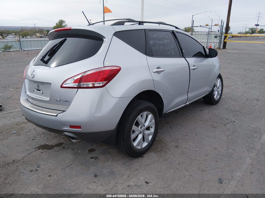 2013 Nissan Murano VIN JN8AZ1MW4DW308293 IAAI salvage auction — FRONT END, Salvage Title, sold $400 on 2026-07-20 (photo 4)