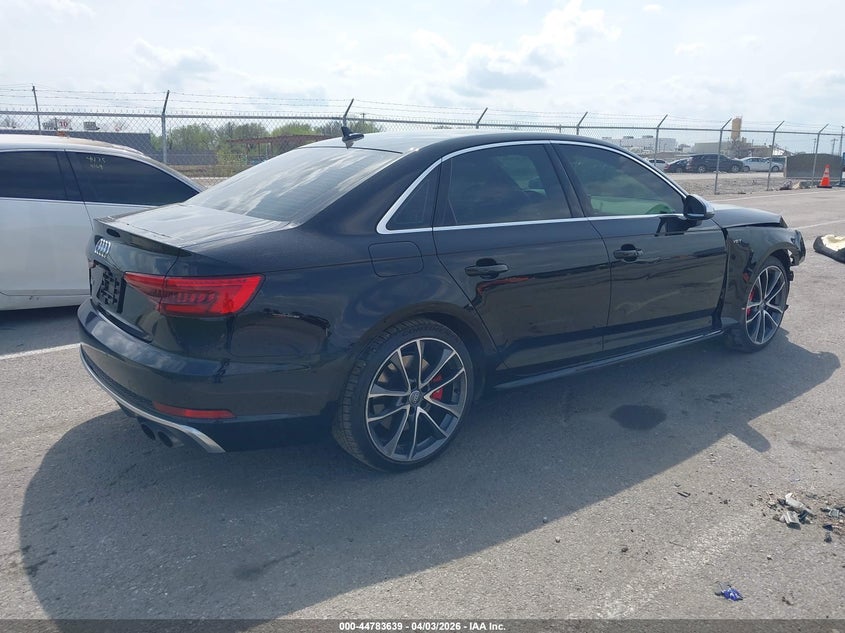 2018 Audi S4 VIN WAUB4AF48JA002701 IAAI salvage auction — FRONT END, Salvage (Illinois), sold $7,650 on 2026-07-07 (photo 4)