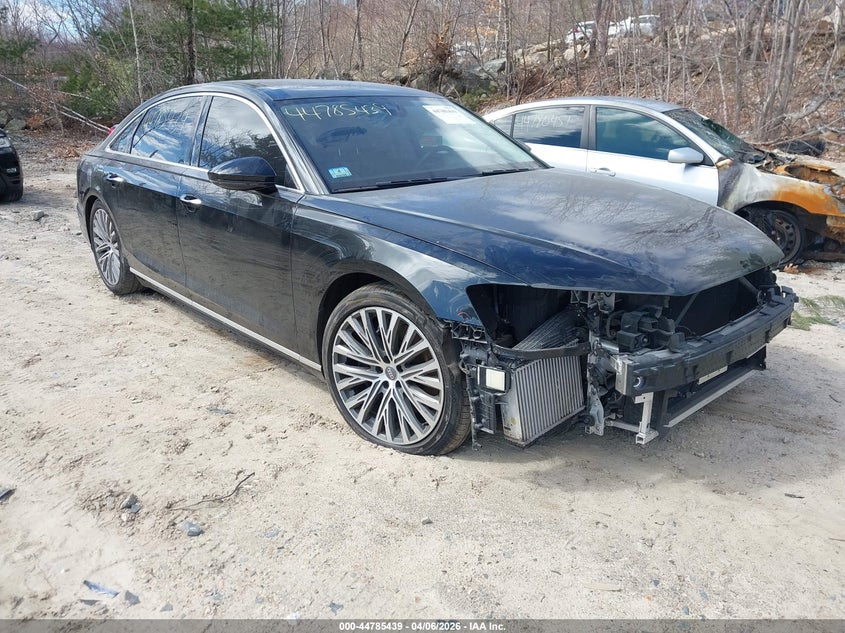 2019 Audi A8 VIN WAU8DAF84KN003366 IAAI salvage auction — FRONT END, Salvage (Massachusetts), sold $11,100 on 2026-07-21 (photo 1)