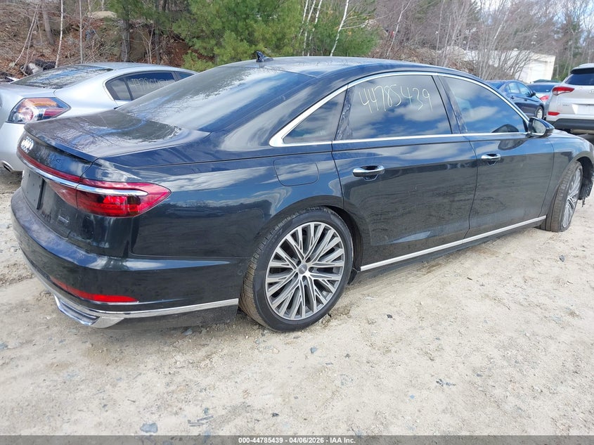 2019 Audi A8 VIN WAU8DAF84KN003366 IAAI salvage auction — FRONT END, Salvage (Massachusetts), sold $11,100 on 2026-07-21 (photo 4)