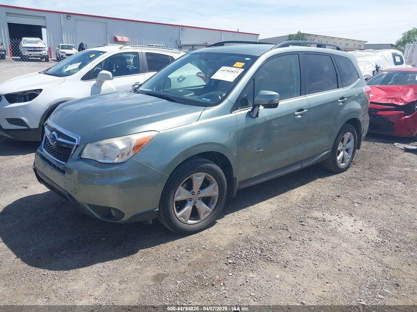 2014 Subaru Forester VIN JF2SJAMC2EH404654 IAAI salvage auction — RIGHT FRONT, Clear (Oklahoma), sold $2,225 on 2026-07-21 (photo 2)