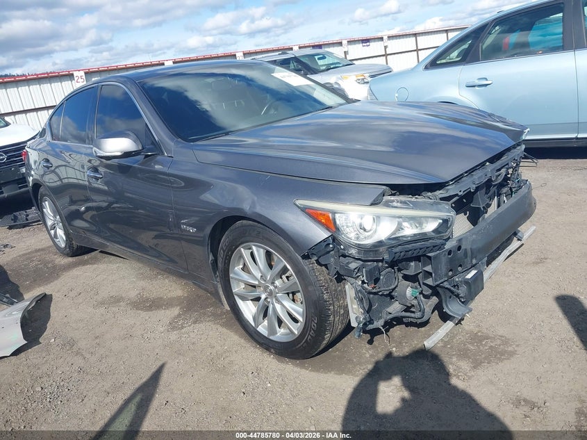 2014 Infiniti Q50 VIN JN1AV7APXEM690448 IAAI salvage auction — FRONT END, Wait Title, sold $875 on 2026-07-28 (photo 1)