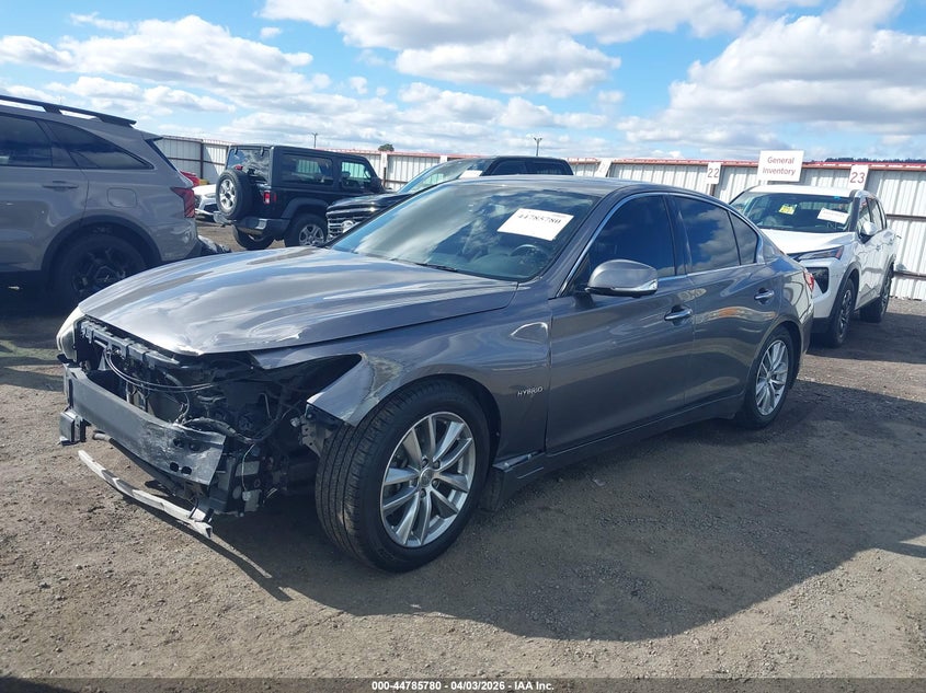 2014 Infiniti Q50 VIN JN1AV7APXEM690448 IAAI salvage auction — FRONT END, Wait Title, sold $875 on 2026-07-28 (photo 2)