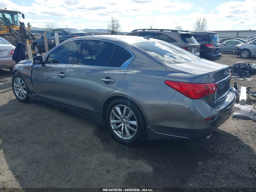 2014 Infiniti Q50 VIN JN1AV7APXEM690448 IAAI salvage auction — FRONT END, Wait Title, sold $875 on 2026-07-28 (photo 3)