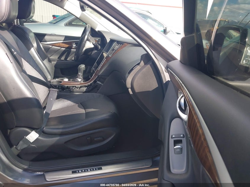 2014 Infiniti Q50 VIN JN1AV7APXEM690448 IAAI salvage auction — FRONT END, Wait Title, sold $875 on 2026-07-28 (photo 5)