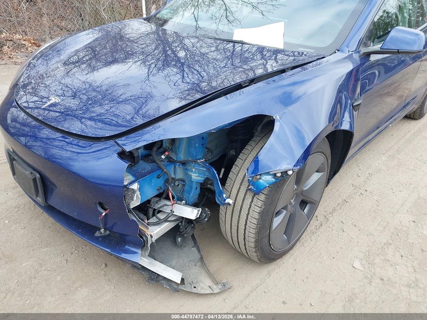 2022 Tesla Model 3 VIN 5YJ3E1EA3NF252162 IAAI salvage auction — LEFT FRONT, Salvage (Massachusetts), sold $7,700 on 2026-10-03 (photo 6)