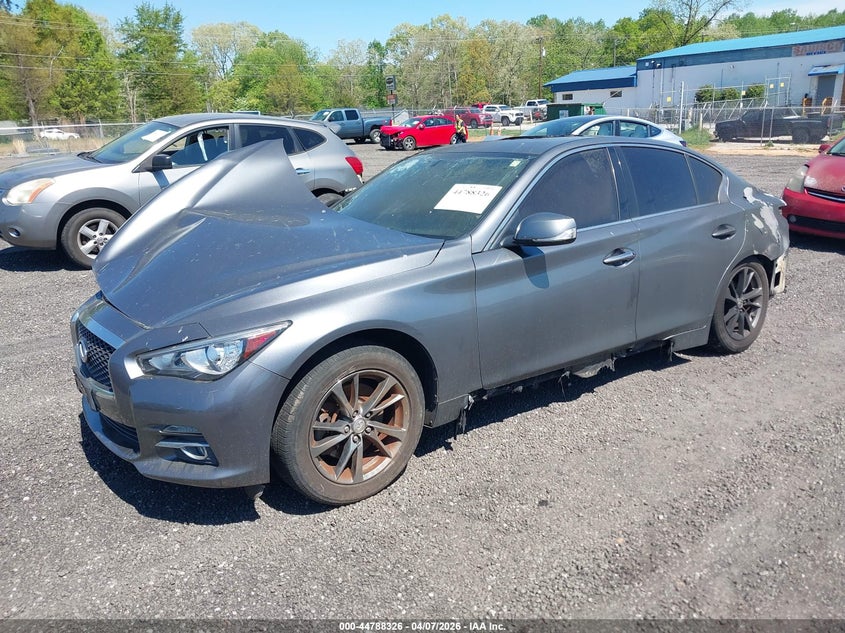 2015 Infiniti Q50 VIN JN1BV7AR2FM420394 IAAI salvage auction — TOTAL BURN, Wait Title, sold $25 on 2026-07-28 (photo 2)