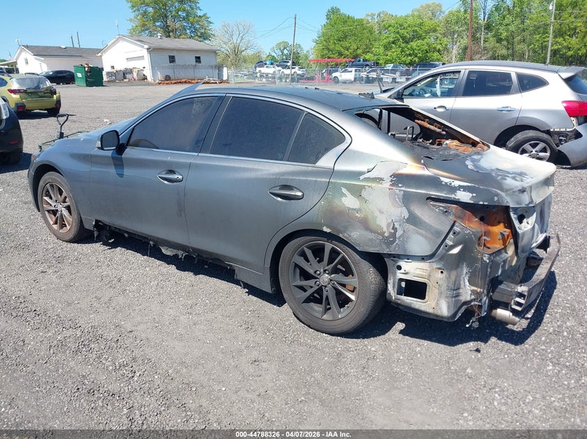 2015 Infiniti Q50 VIN JN1BV7AR2FM420394 IAAI salvage auction — TOTAL BURN, Wait Title, sold $25 on 2026-07-28 (photo 3)
