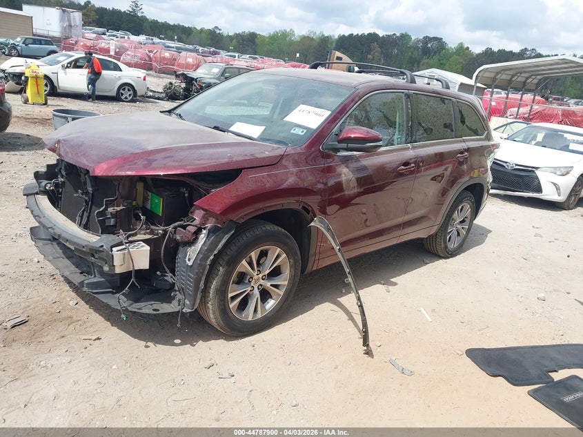 2014 Toyota Highlander VIN 5TDZKRFH3ES022887 IAAI salvage auction — FRONT END, Salvage (Georgia), sold $5,600 on 2026-07-17 (photo 2)