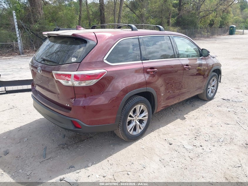 2014 Toyota Highlander VIN 5TDZKRFH3ES022887 IAAI salvage auction — FRONT END, Salvage (Georgia), sold $5,600 on 2026-07-17 (photo 4)