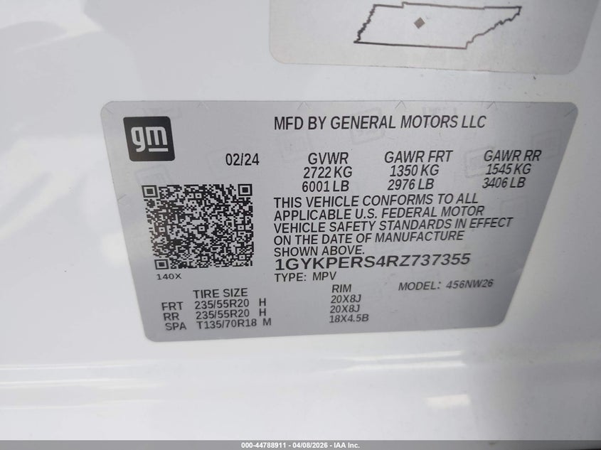 2024 Cadillac Xt6 VIN 1GYKPERS4RZ737355 IAAI salvage auction — LEFT & RIGHT, Original (Texas), sold $14,350 on 2026-07-08 (photo 9)