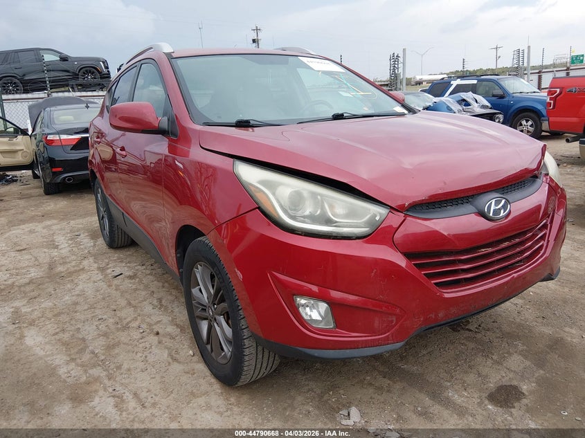 2015 Hyundai Tucson VIN KM8JU3AG9FU058479 IAAI salvage auction — FRONT END, Clear (Oklahoma), sold $1,850 on 2026-07-22 (photo 1)