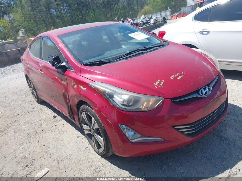 2014 Hyundai Elantra VIN KMHDH4AH5EU083037 IAAI salvage auction — RIGHT SIDE, Wait Title, sold $925 on 2026-07-21 (photo 1)