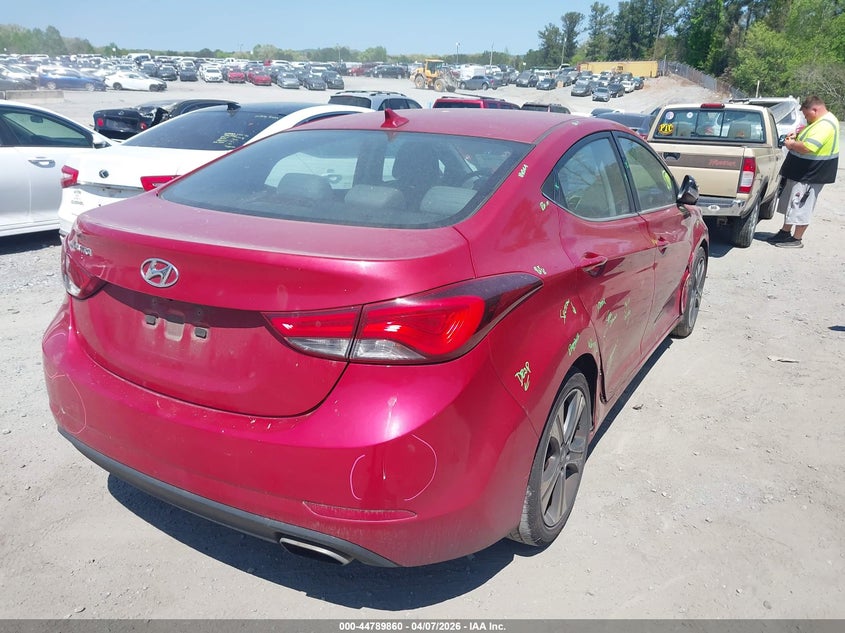 2014 Hyundai Elantra VIN KMHDH4AH5EU083037 IAAI salvage auction — RIGHT SIDE, Wait Title, sold $925 on 2026-07-21 (photo 4)