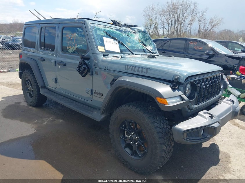 2025 Jeep Wrangler / VIN 1C4PJXDN8SW516701 IAAI salvage auction — ROOF, Wait Title, sold $12,600 on 2026-08-07 (photo 1)