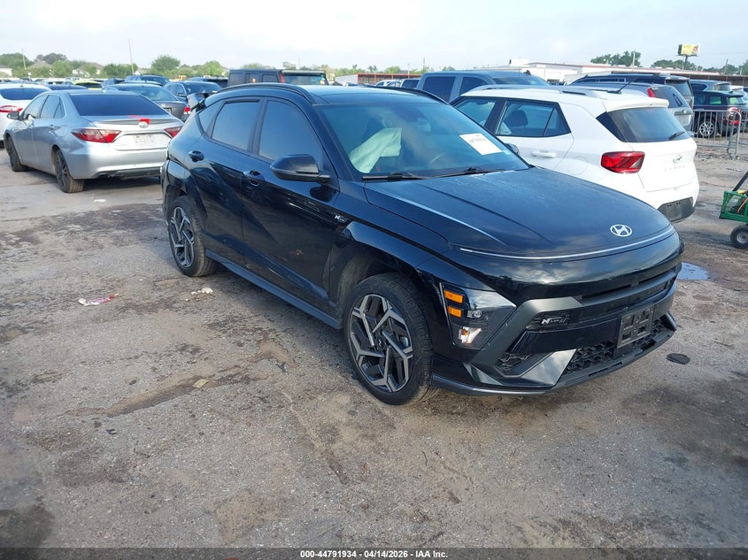 2024 Hyundai Kona VIN KM8HACA33RU108625 IAAI salvage auction — LEFT & RIGHT, Salvage (Texas), sold $9,450 on 2026-07-08 (photo 1)
