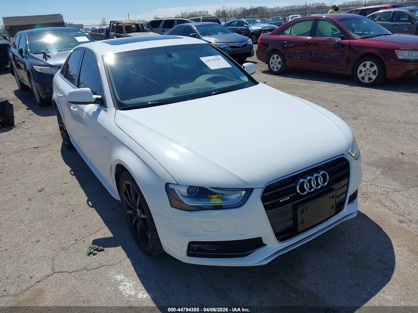 2015 Audi A4 VIN WAUHFAFL2FN014497 IAAI salvage auction — LEFT REAR, Wait Title, sold $2,050 on 2026-07-22 (photo 1)