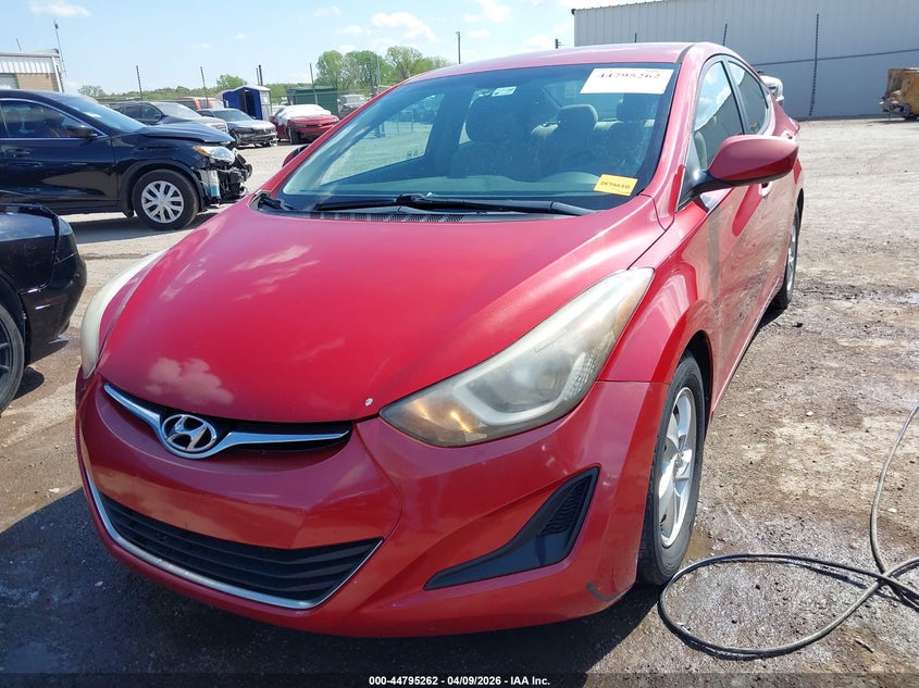 2014 Hyundai Elantra VIN KMHDH4AEXEU152648 IAAI salvage auction — FRONT END, Clear (Oklahoma), sold $25 on 2026-07-22 (photo 6)