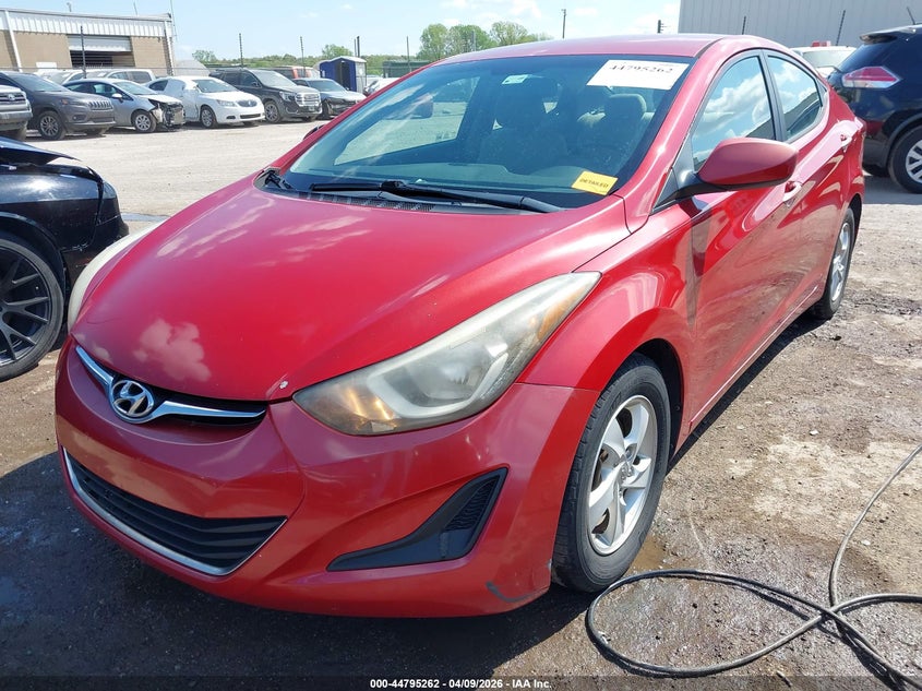 2014 Hyundai Elantra VIN KMHDH4AEXEU152648 IAAI salvage auction — FRONT END, Clear (Oklahoma), sold $25 on 2026-07-22 (photo 2)