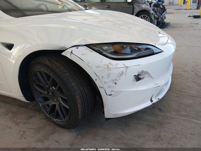 2026 Tesla Model 3 VIN 5YJ3E1EA5TF147443 IAAI salvage auction — FRONT & REAR, Wait Title, sold $15,400 on 2026-07-09 (photo 6)