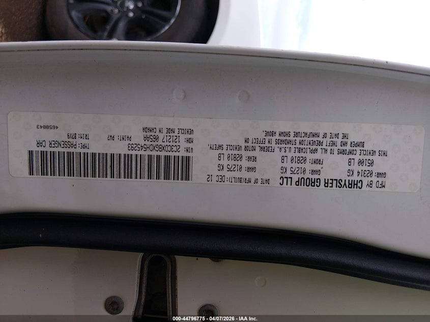 2013 Dodge Charger VIN 2C3CDXBGXDH545293 IAAI salvage auction — WATER/FLOOD, Salvage (Hawaii), sold $275 on 2026-07-21 (photo 9)