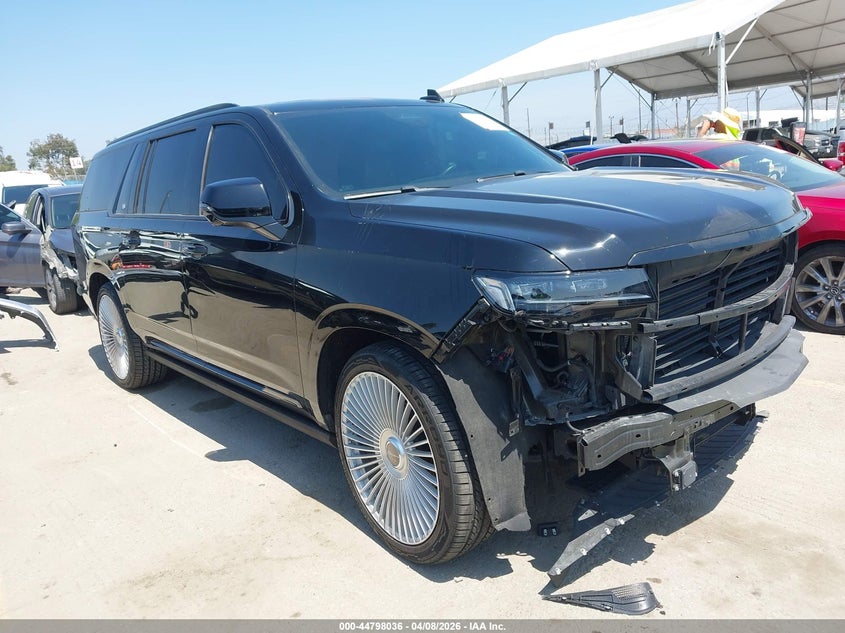 2023 Cadillac Escalade esv VIN 1GYS4PKLXPR204558 IAAI salvage auction — LEFT FRONT, Salvage (California), sold $36,600 on 2026-07-08 (photo 1)