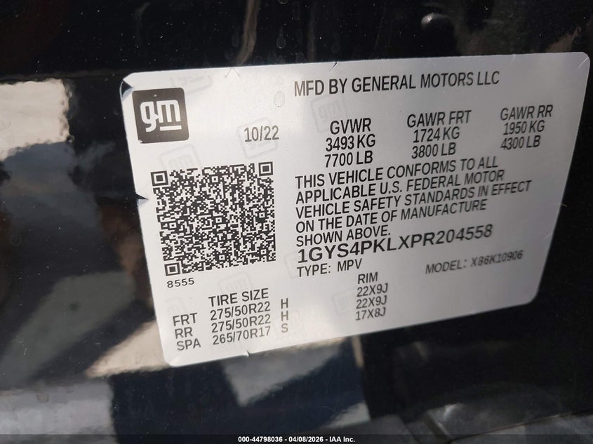 2023 Cadillac Escalade esv VIN 1GYS4PKLXPR204558 IAAI salvage auction — LEFT FRONT, Salvage (California), sold $36,600 on 2026-07-08 (photo 9)