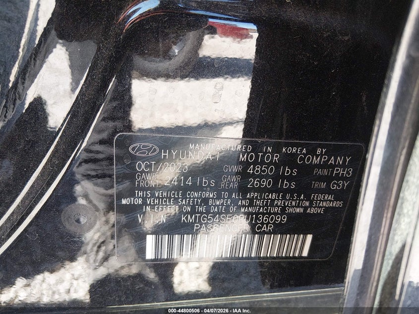 2024 Genesis G70 VIN KMTG54SE0RU136099 IAAI salvage auction — FRONT END, Salvage (Ohio), sold $3,050 on 2026-07-08 (photo 9)