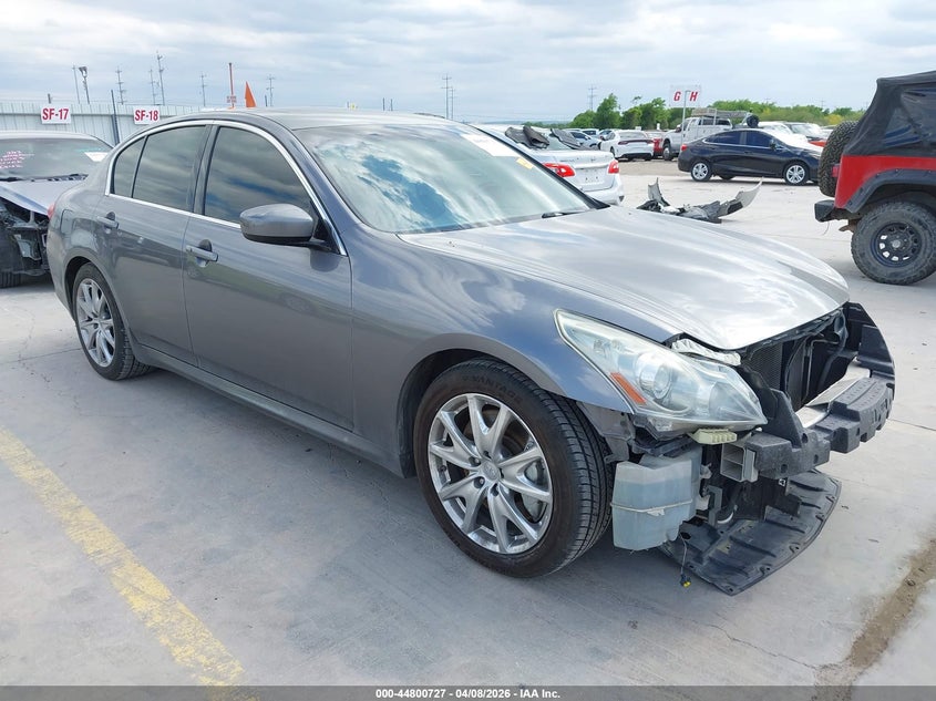 2012 Infiniti G VIN JN1CV6AP3CM625943 IAAI salvage auction — LEFT FRONT, Salvage Title, sold $1,150 on 2026-07-23 (photo 1)