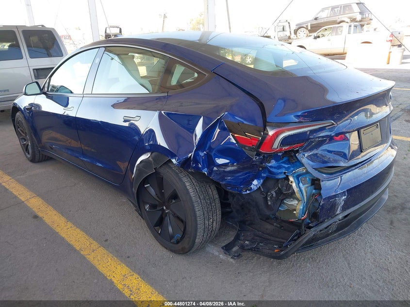 2025 Tesla Model 3 VIN 5YJ3E1EA6SF015323 IAAI salvage auction — LEFT REAR, Salvage Title, sold $12,600 on 2026-07-08 (photo 3)