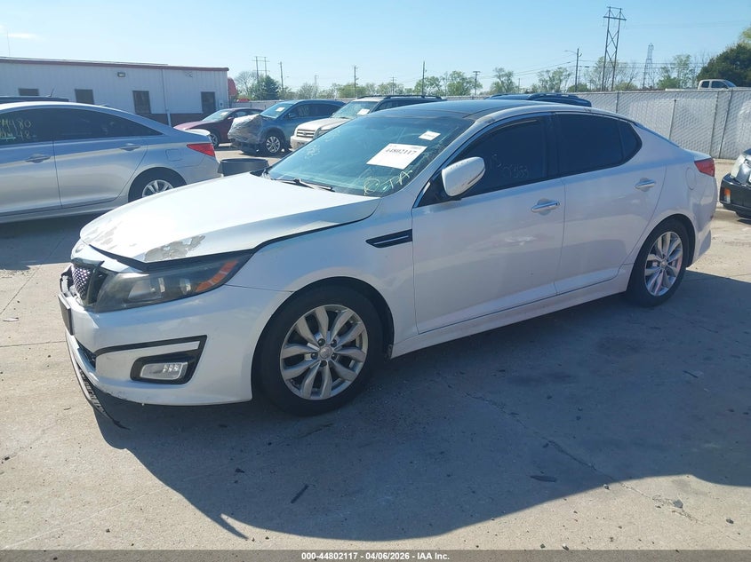2014 Kia Optima VIN 5XXGN4A77EG330971 IAAI salvage auction — FRONT END, Wait Title, sold $525 on 2026-07-21 (photo 2)