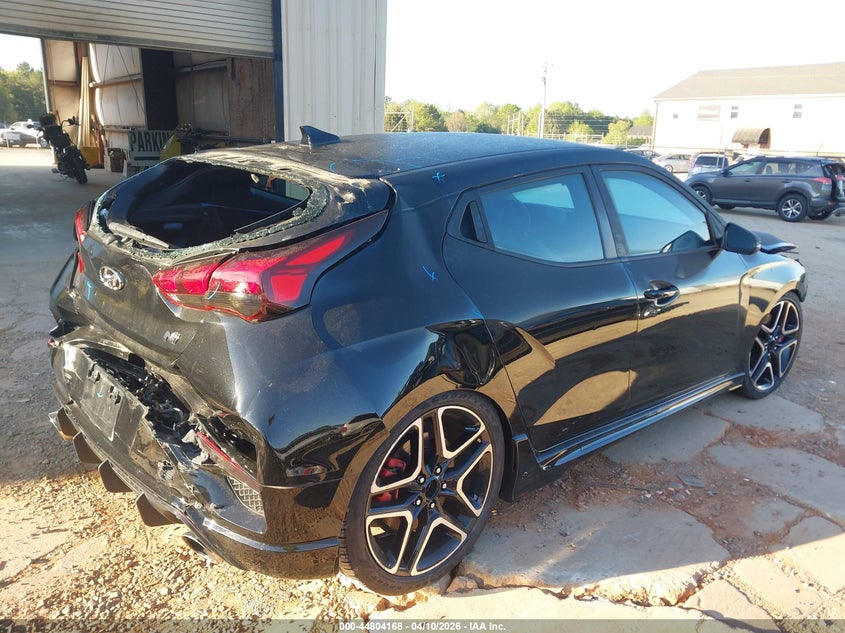 2021 Hyundai Veloster VIN KMHT36AH2MU008803 IAAI salvage auction — FRONT & REAR, Salvage (North Carolina), sold $2,050 on 2026-07-06 (photo 4)