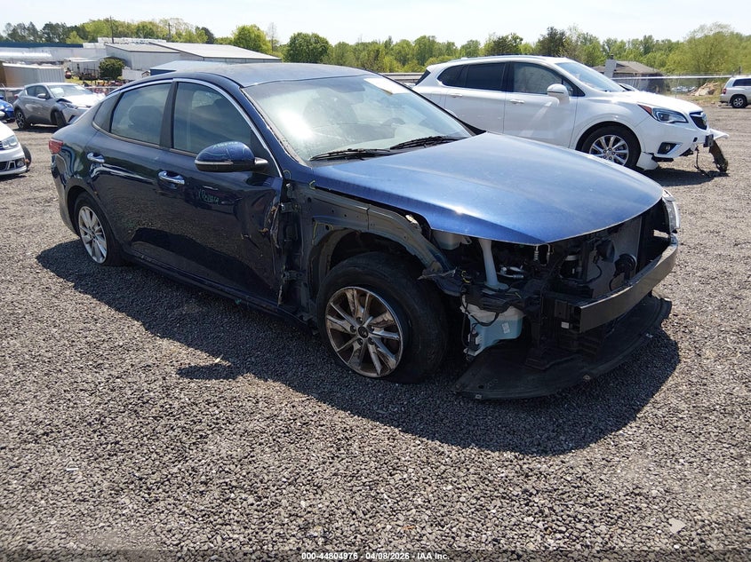 2018 Kia Optima VIN 5XXGT4L35JG207695 IAAI salvage auction — FRONT END, Salvage Title, sold $1,750 on 2026-07-21 (photo 1)