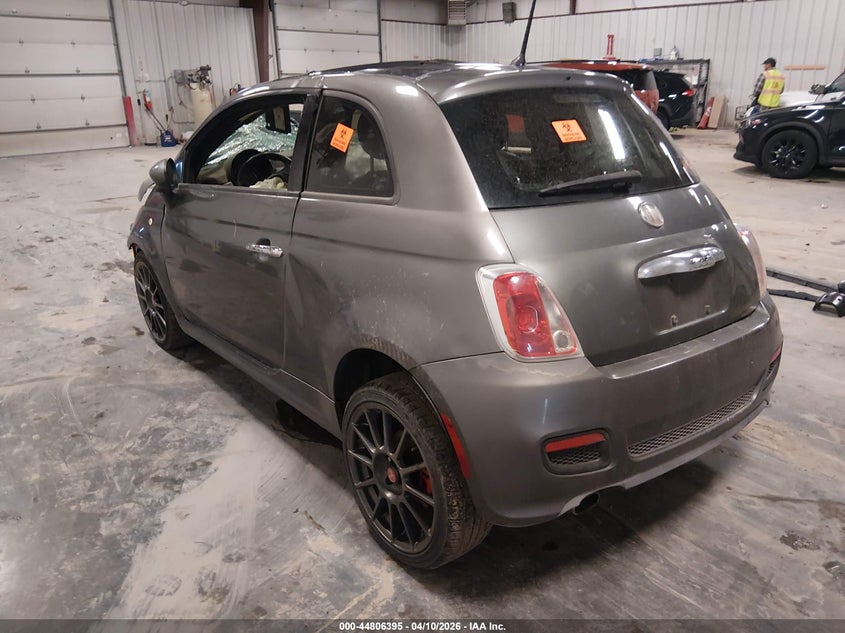 2013 Fiat 500 VIN 3C3CFFBR3DT746370 IAAI salvage auction — ROLLOVER, Salvage Title, sold $575 on 2026-07-09 (photo 3)