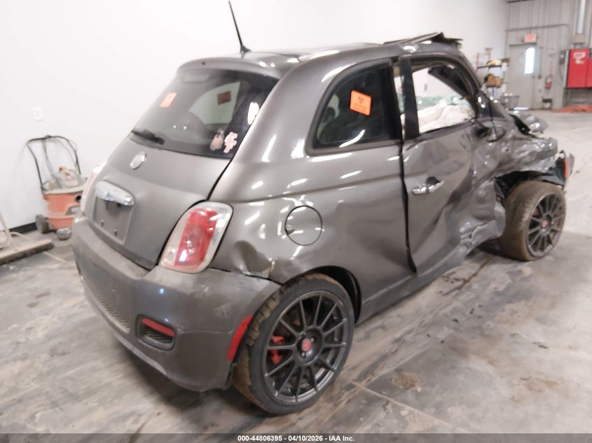 2013 Fiat 500 VIN 3C3CFFBR3DT746370 IAAI salvage auction — ROLLOVER, Salvage Title, sold $575 on 2026-07-09 (photo 4)