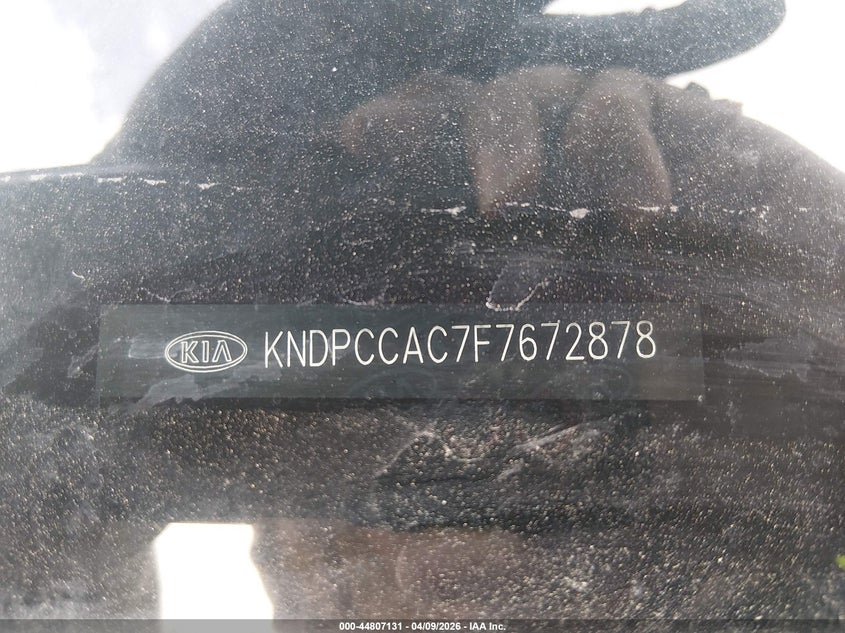 2015 Kia Sportage VIN KNDPCCAC7F7672878 IAAI salvage auction — HAIL, Salvage Title, sold $2,550 on 2026-07-15 (photo 9)