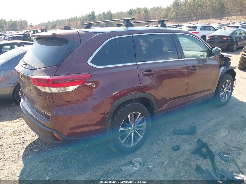 2017 Toyota Highlander VIN 5TDJZRFH1HS396394 IAAI salvage auction — FRONT END, Salvage Title, sold $9,650 on 2026-07-17 (photo 4)