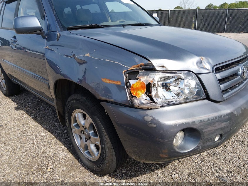 2006 Toyota Highlander VIN JTEEP21A160155004 IAAI salvage auction — RIGHT FRONT, Salvage (South Carolina), sold $925 on 2026-07-08 (photo 6)
