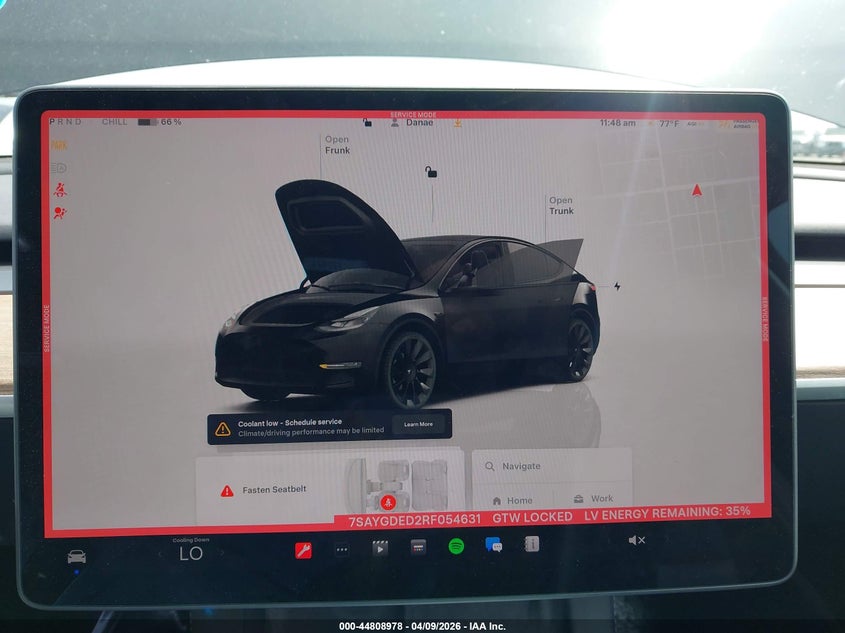 2024 Tesla Model y VIN 7SAYGDED2RF054631 IAAI salvage auction — FRONT END, Salvage Title, sold $7,800 on 2026-07-24 (photo 7)