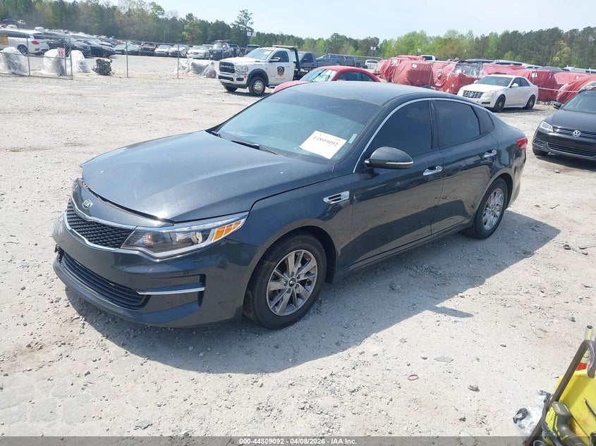 2016 Kia Optima VIN KNAGT4L38G5077681 IAAI salvage auction — RIGHT FRONT, Salvage Title, sold $700 on 2026-07-24 (photo 2)