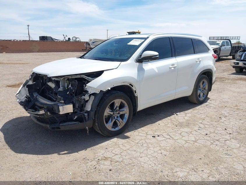 2017 Toyota Highlander VIN 5TDDZRFH8HS362322 IAAI salvage auction — FRONT END, Original (Texas), sold $15,750 on 2026-07-13 (photo 2)