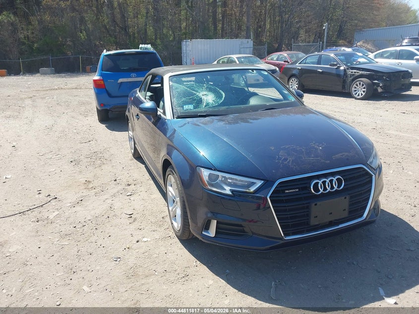 2018 Audi A3 VIN WAU78LFF0J1023016 IAAI salvage auction — VANDALISM, Salvage (Massachusetts), sold $5,825 on 2026-07-07 (photo 1)