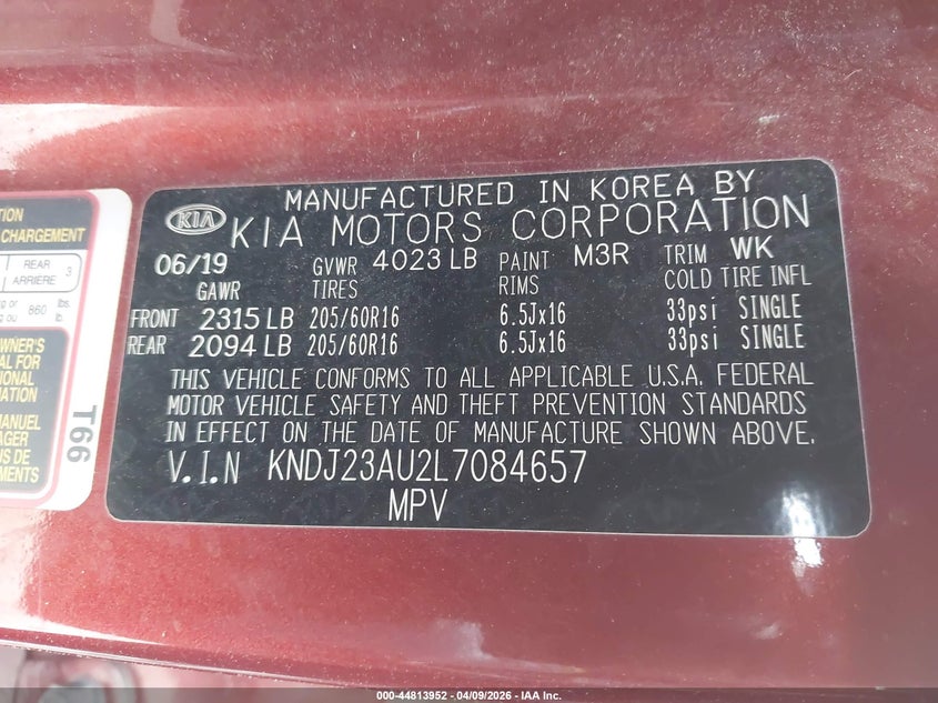 2020 Kia Soul VIN KNDJ23AU2L7084657 IAAI salvage auction — FRONT END, Salvage (Texas), sold $750 on 2026-07-30 (photo 9)