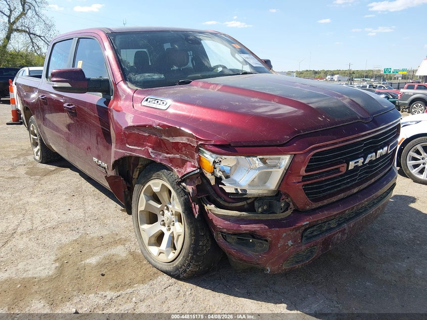 2019 Ram 1500 VIN 1C6SRFFT2KN713188 IAAI salvage auction — RIGHT FRONT, Clear (Oklahoma), sold $5,875 on 2026-07-17 (photo 1)
