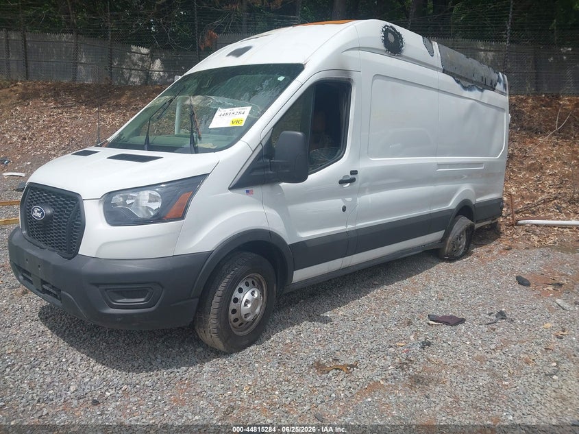 2026 Ford Transit-350 VIN 1FTBW3U84TKA44326 IAAI salvage auction — EXTERIOR BURN, Salvage (Massachusetts), sold $3,350 on 2026-07-10 (photo 2)