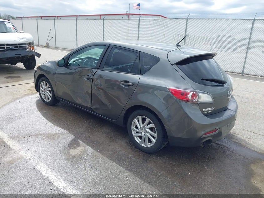2012 Mazda 3 VIN JM1BL1L86C1636573 IAAI salvage auction — LEFT SIDE, Salvage Title, sold $450 on 2026-07-30 (photo 3)