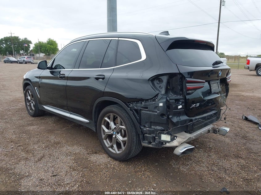 2022 BMW X3 VIN 5UX43DP06N9N05841 IAAI salvage auction — REAR END, Salvage Title, sold $9,700 on 2026-07-12 (photo 3)