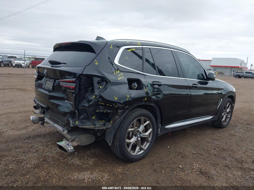 2022 BMW X3 VIN 5UX43DP06N9N05841 IAAI salvage auction — REAR END, Salvage Title, sold $9,700 on 2026-07-12 (photo 4)