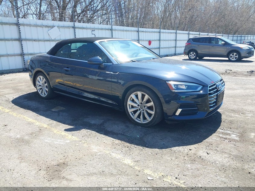 2018 Audi A5 VIN WAUYNGF52JN018873 IAAI salvage auction — REAR END, Salvage Title, sold $8,500 on 2026-07-09 (photo 1)